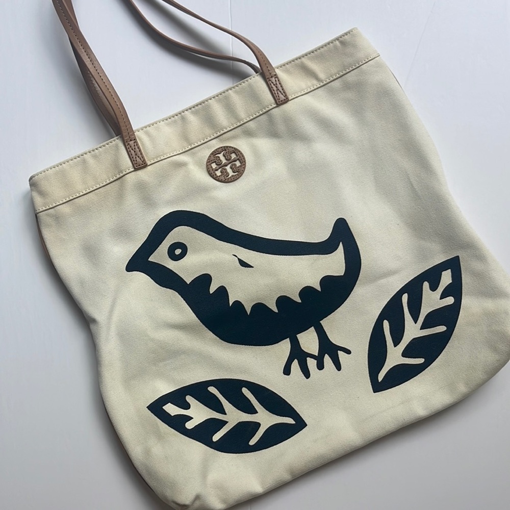 Tory Burch Bird Canvas Tote - NWOT!!